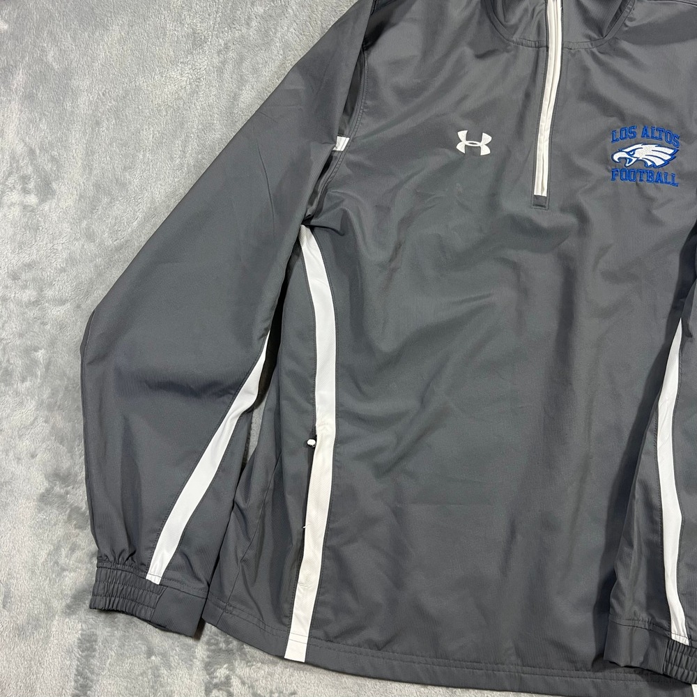 UNDER ARMOUR Pullover Mens Medium Grey Los Altos Football Quarter Zip - Picture 8 of 16